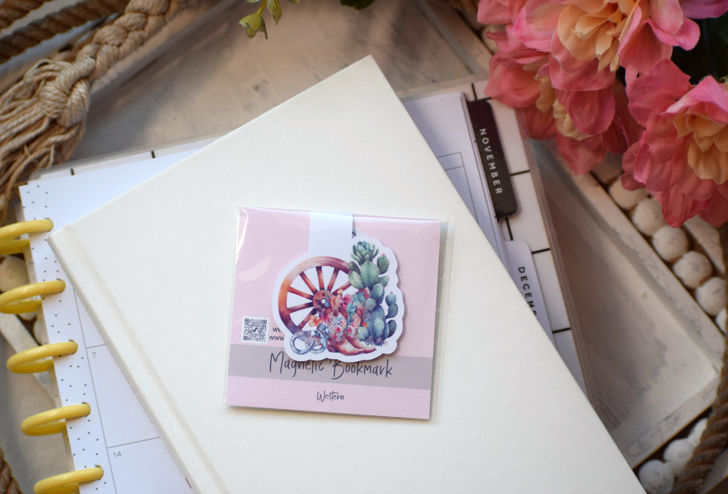 Magnetic Bookmarks, Blush Western