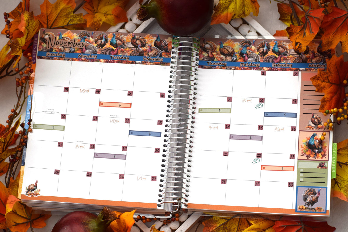 Monthly Header Planner Sticker Sheet for Erin Condren| TBM Live Rich Planners, Turkeys!