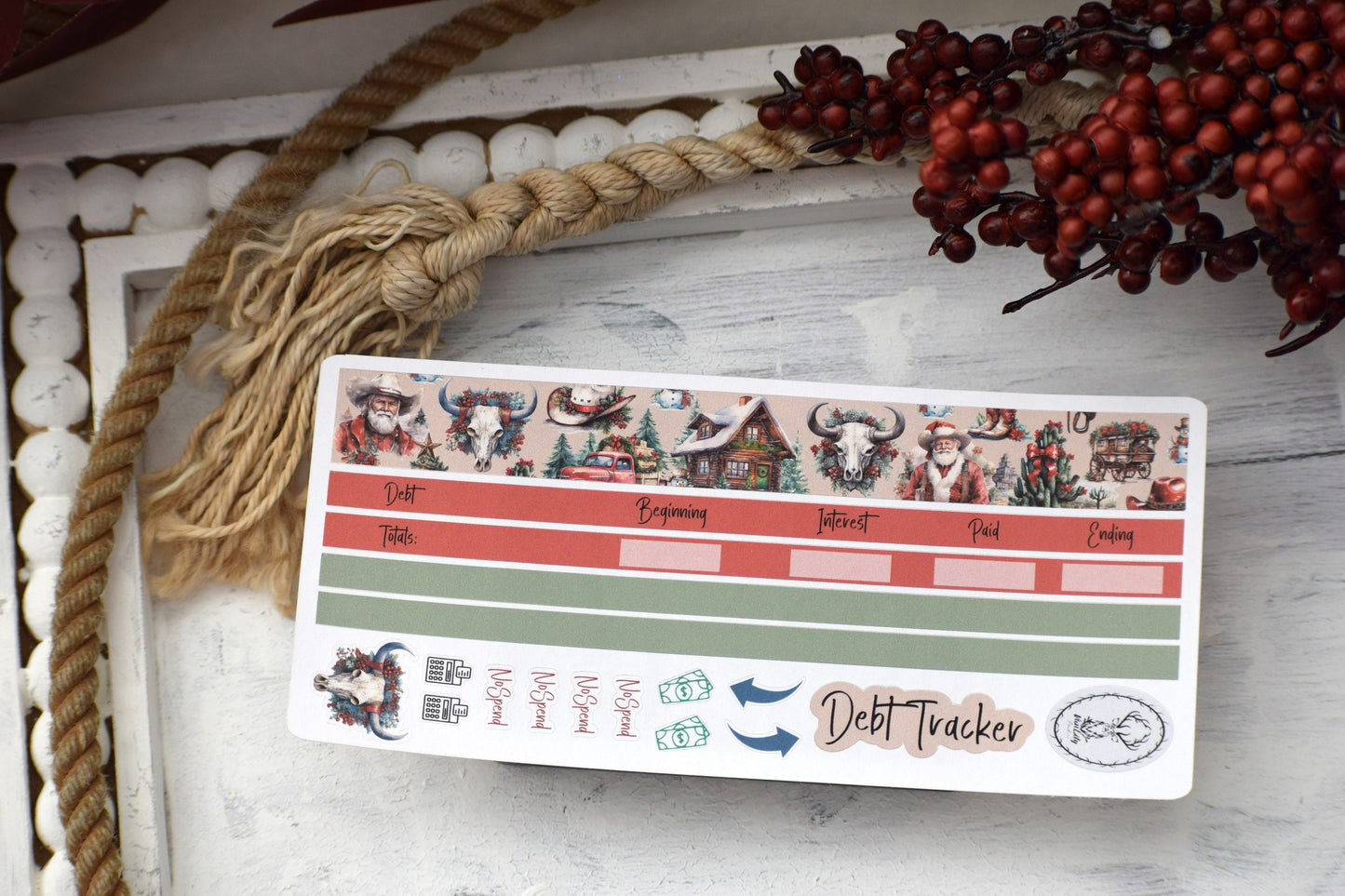 Budget Sticker Kit, Western Christmas