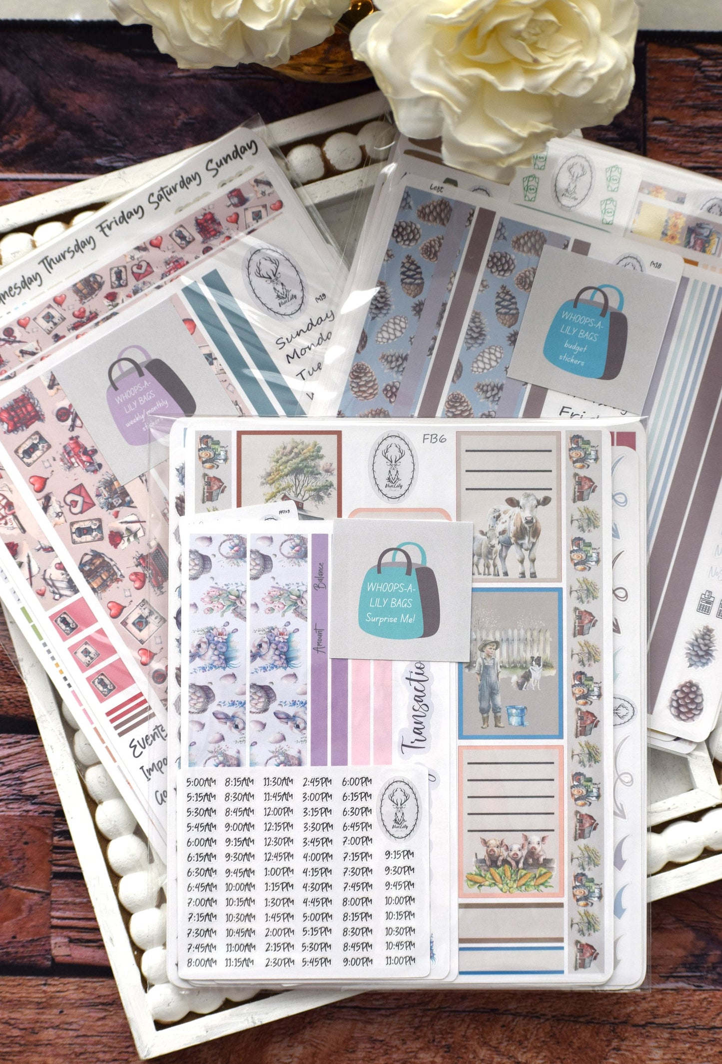 Whoops Sticker Bags, Miscut|Misprint Sticker Mystery Grab Bags, Whoops-A-Lily-Bags