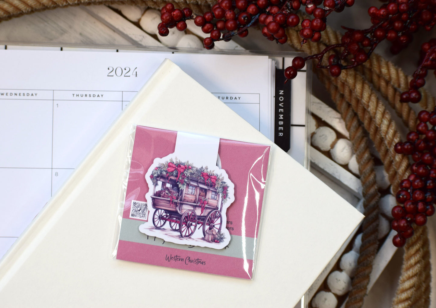 Magnetic Bookmarks, Western Rustic Christmas