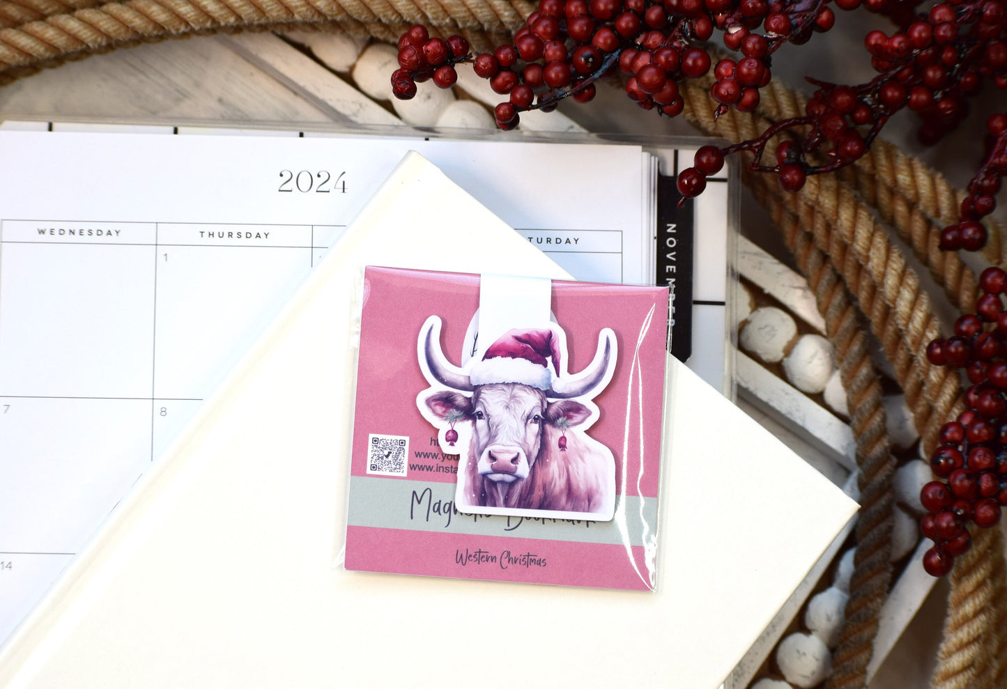 Magnetic Bookmarks, Western Rustic Christmas