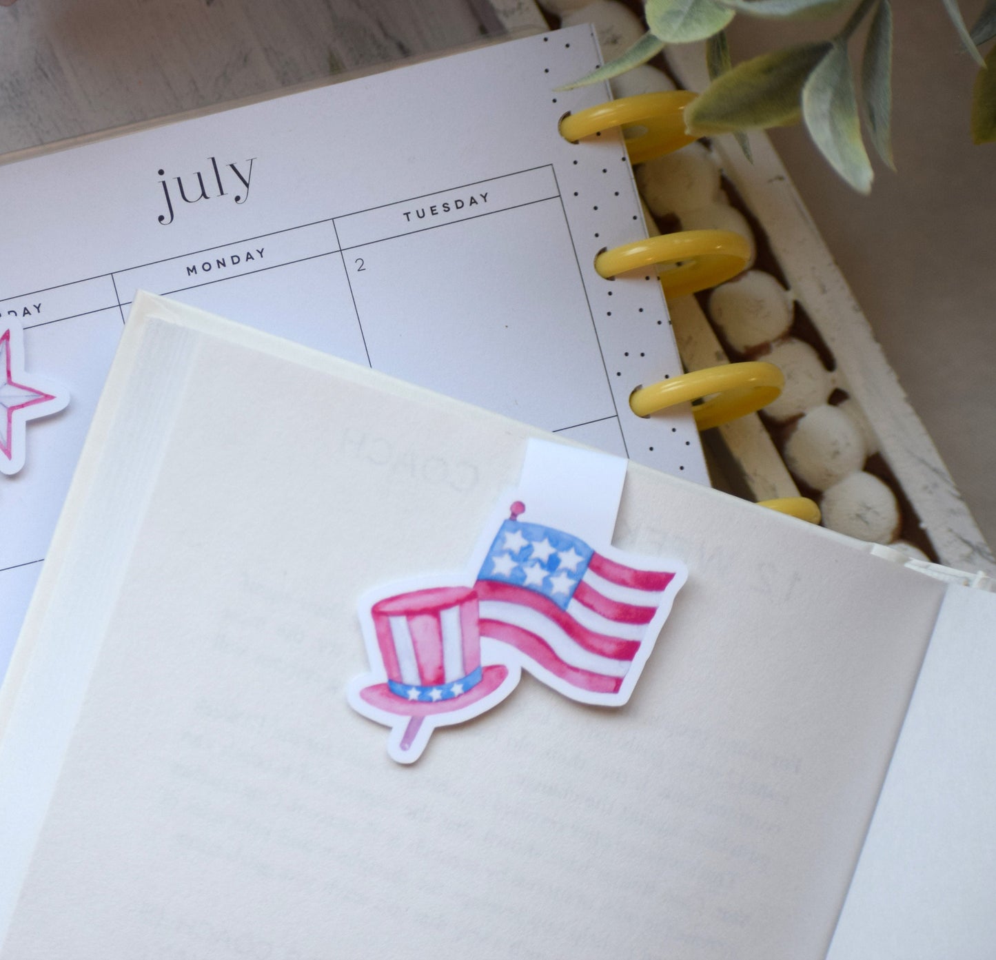Magnetic Bookmarks, Red, White and Blue
