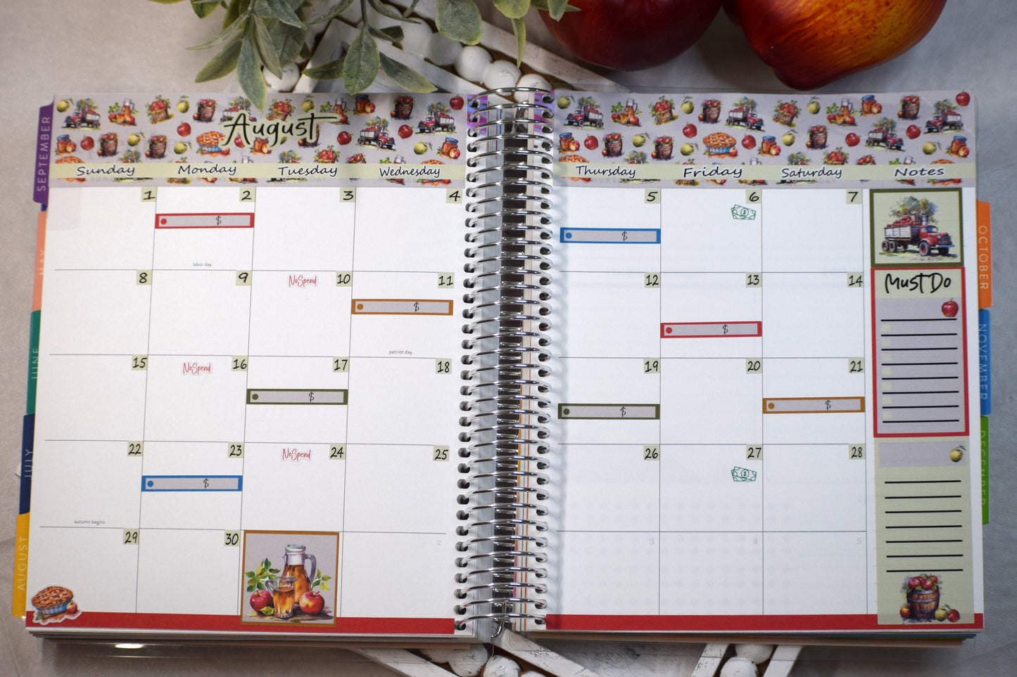 Erin Condren\TBM Monthly Header Sticker Sheet, Apple Picking