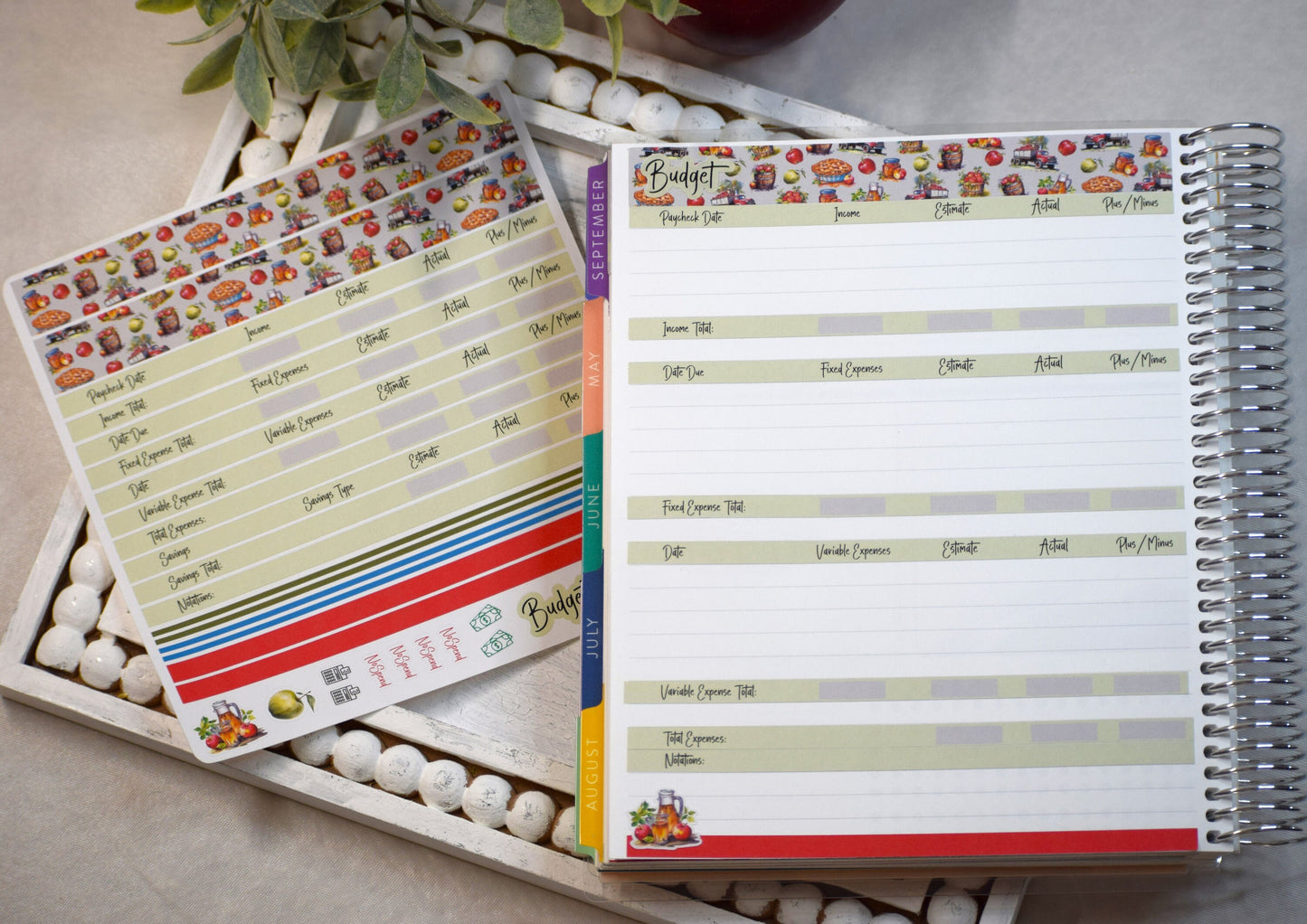 Budget Sticker Kit, Apple Picking