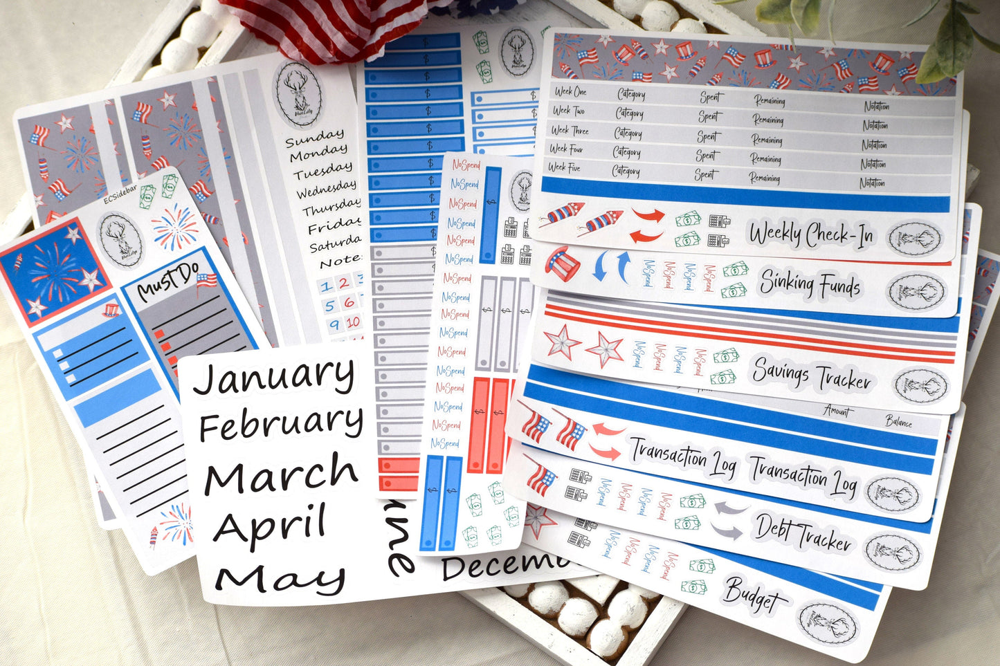 Budget Sticker Kit, Red, White and Blue