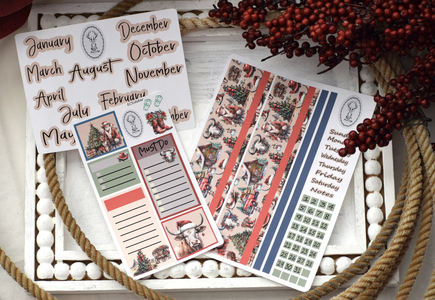 Budget Sticker Kit, Western Christmas