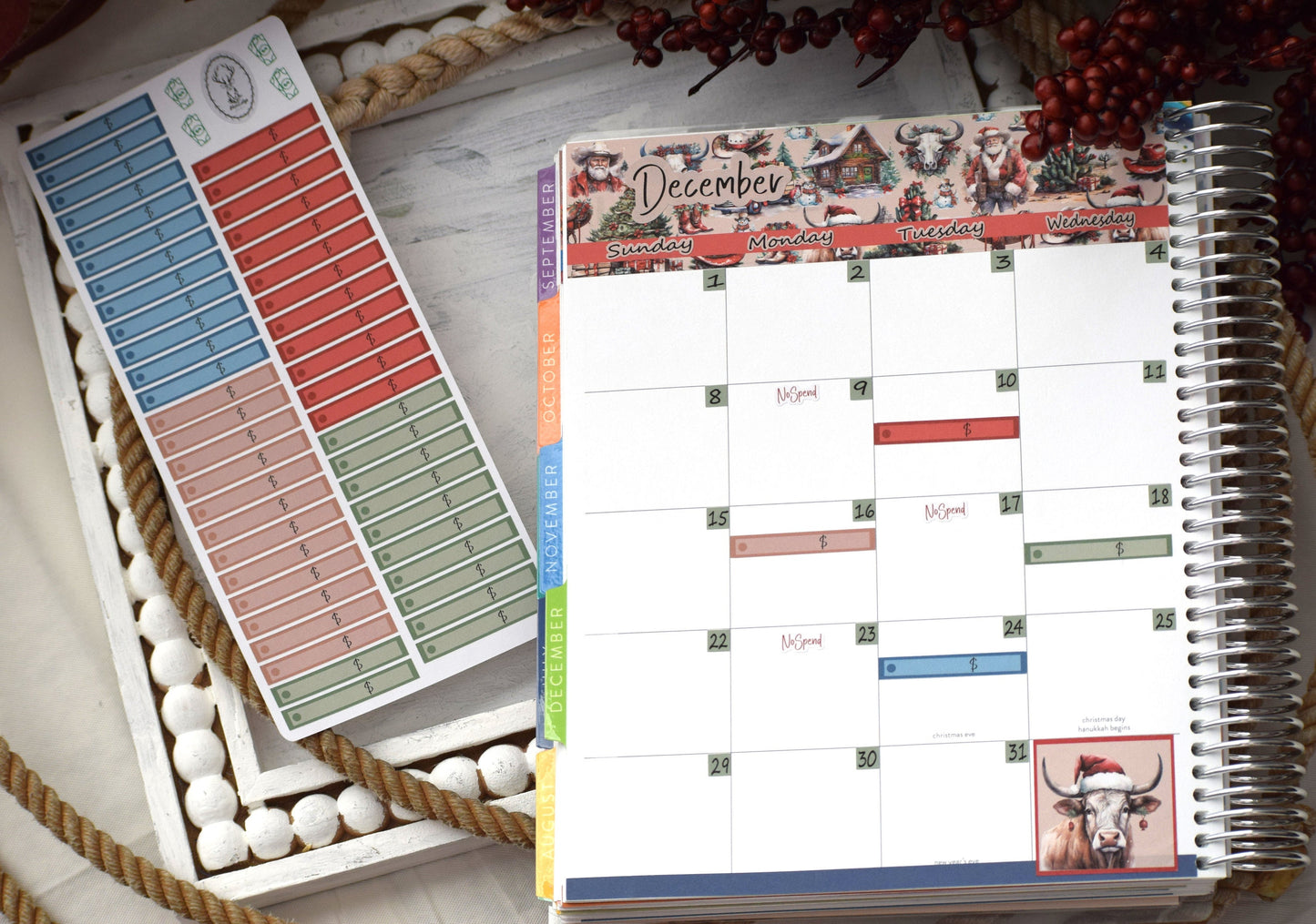 Budget Sticker Kit, Western Christmas