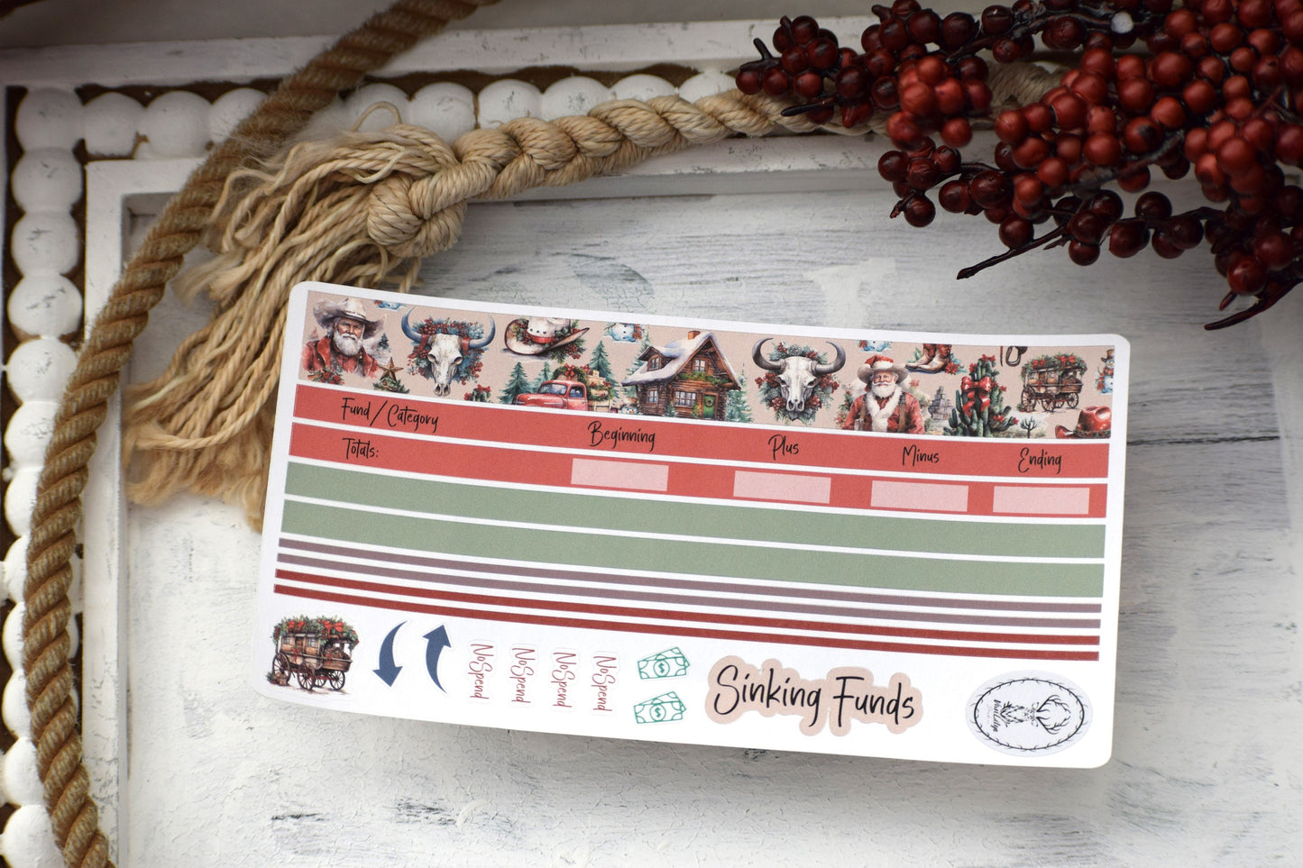 Budget Sticker Kit, Western Christmas