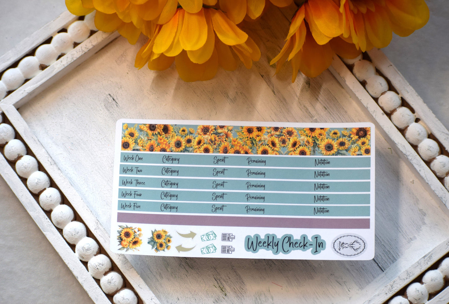 Budget Sticker Kit, Sunflowers