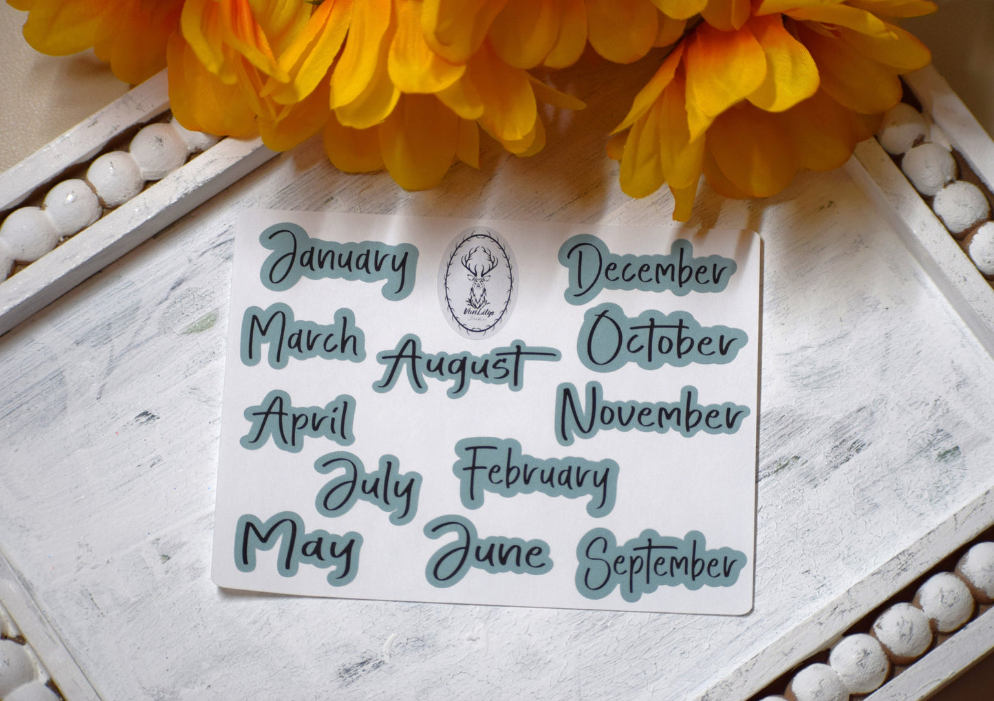 Monthly Header Planner Sticker Sheet for Erin Condren| TBM Live Rich Planners, Sunflowers