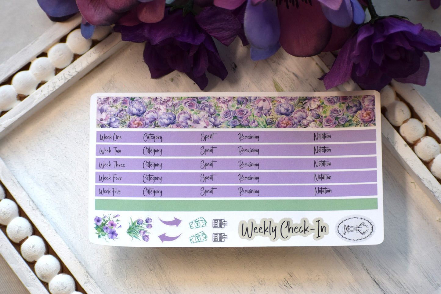 Budget Sticker Kit, Purple Blooms