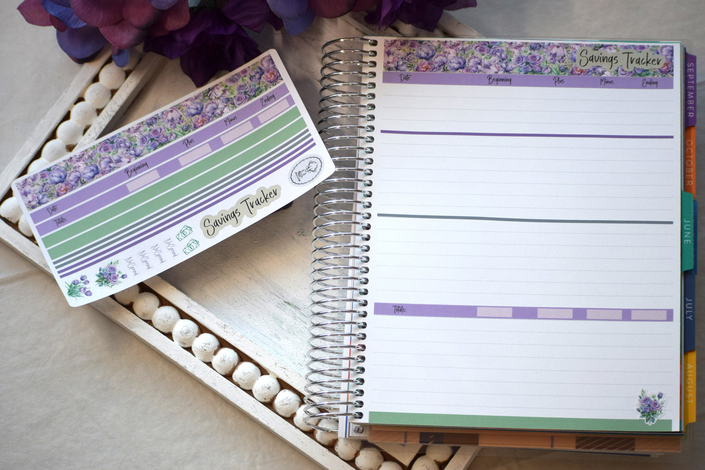 Budget Sticker Kit, Purple Blooms