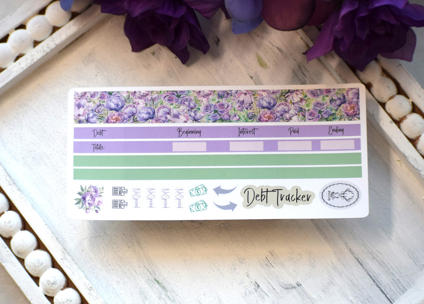 Budget Sticker Kit, Purple Blooms