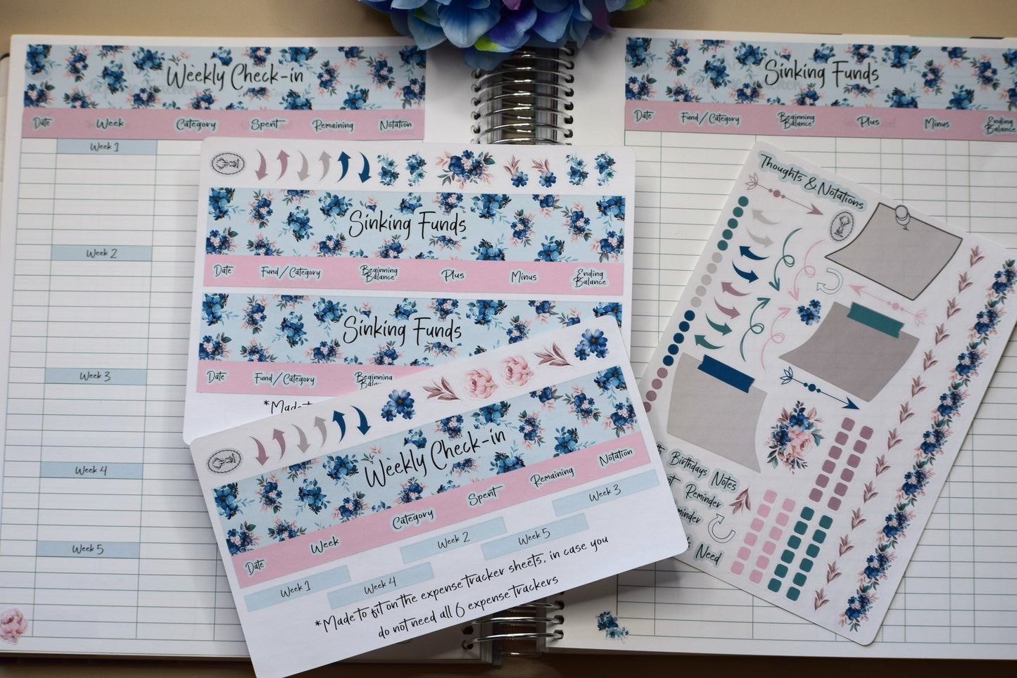 TBM BBP Workbook Sticker Kit, Blue Flower #2