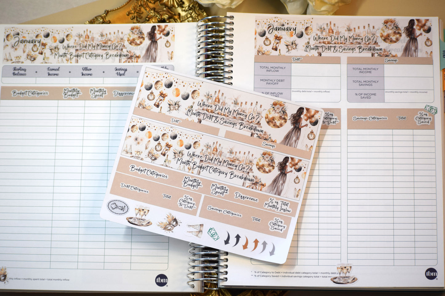 TBM BBP Workbook Sticker Kit, Golden New Year's