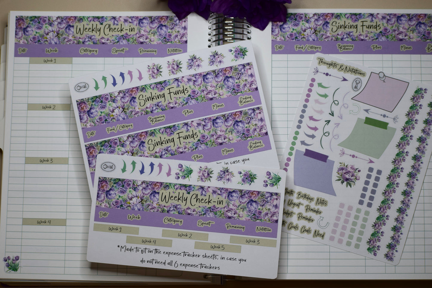 TBM BBP Workbook Sticker Kit, Purple Blooms