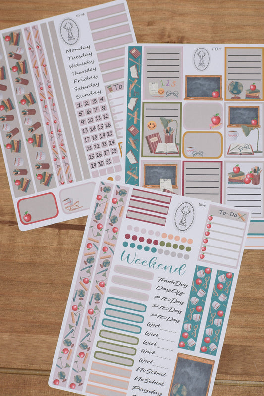 Weekly Planner  Sticker Kit, #6 Back to School Teacher