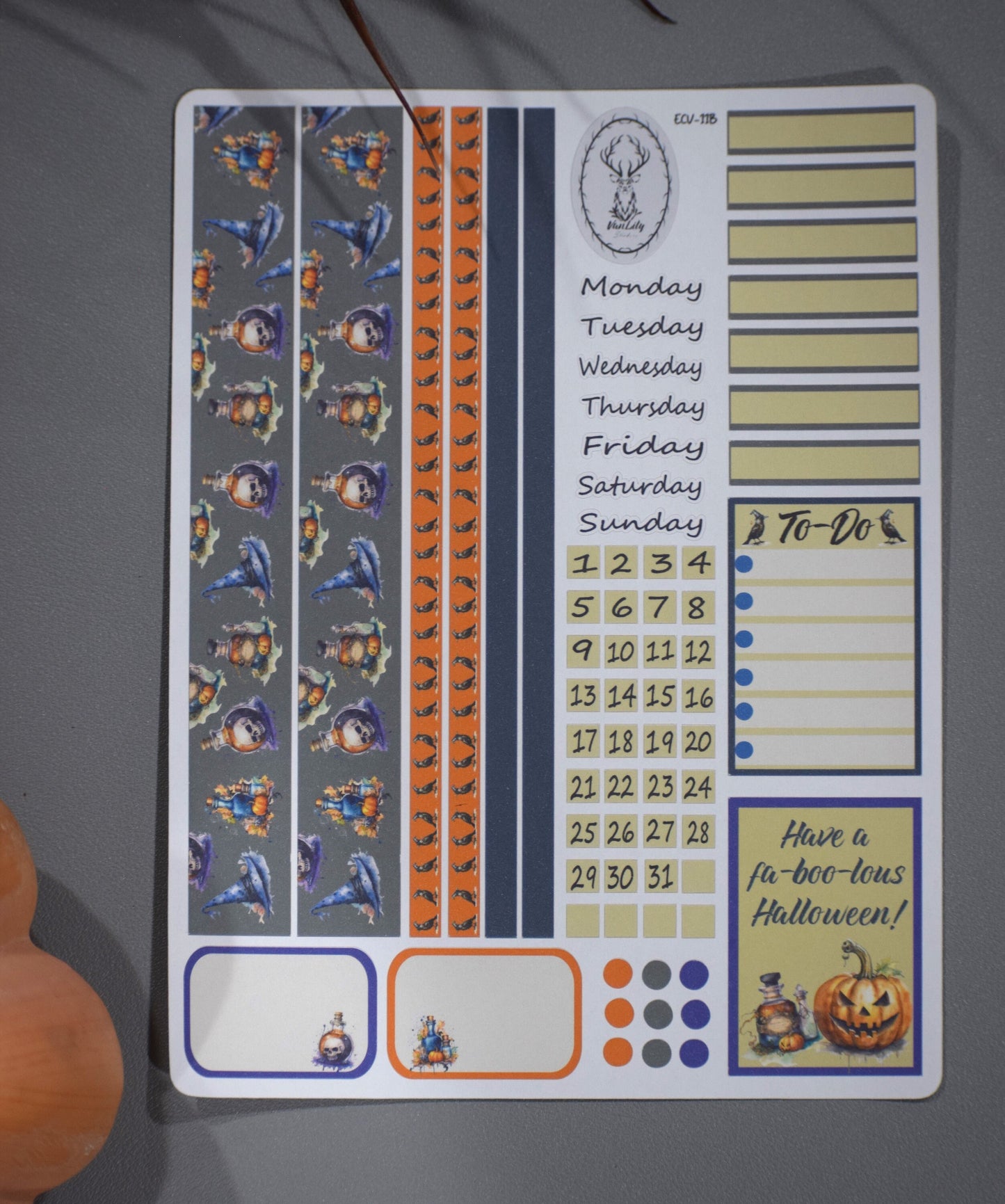 Weekly Planner Sticker Kit #13, Halloween