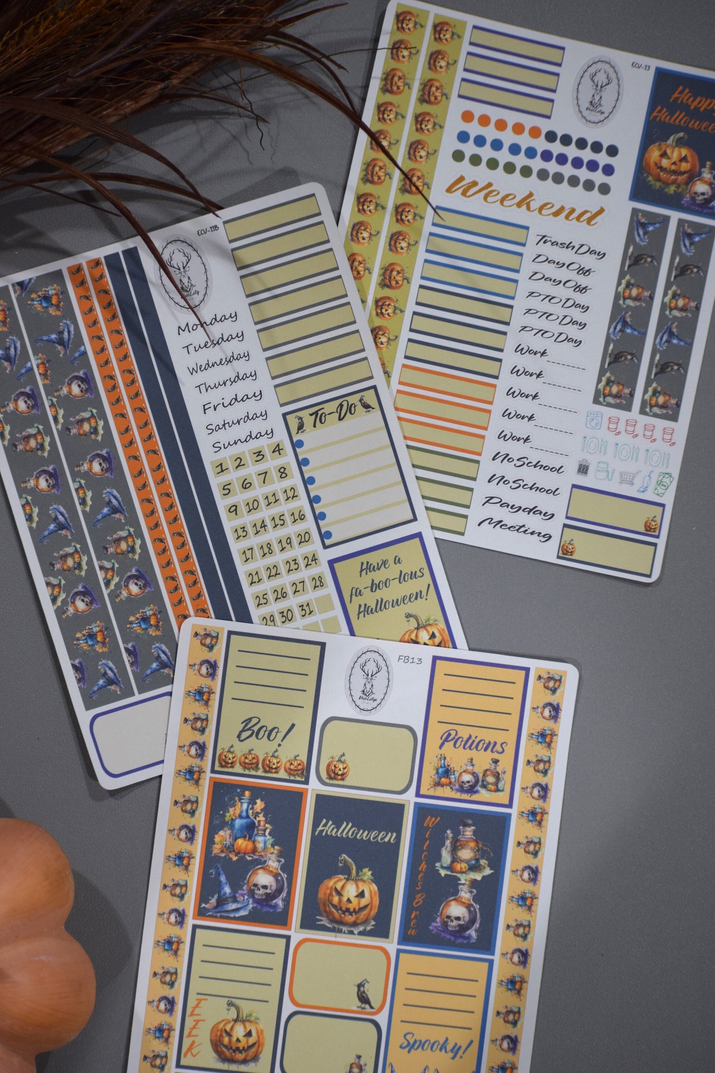 Weekly Planner Sticker Kit #13, Halloween