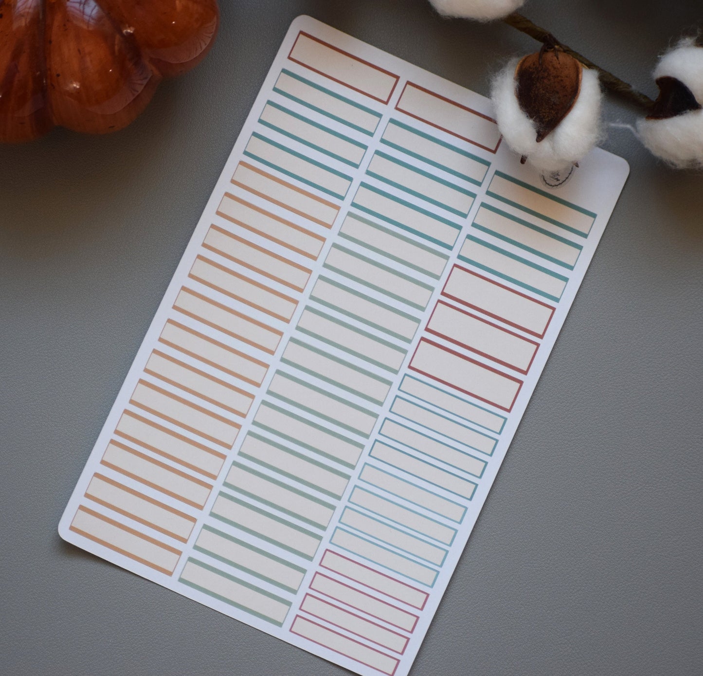 Month Labels Planner Sticker Sheet for Monthly Spread, Autumn Blue Truck Colorway