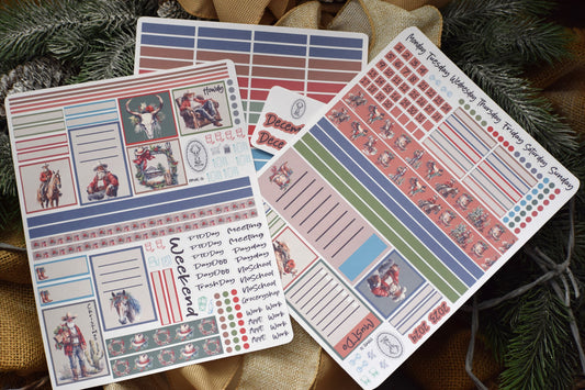 Plum Paper 7x9 MAE Weekly Planner Sticker Kit #16, Western Santa