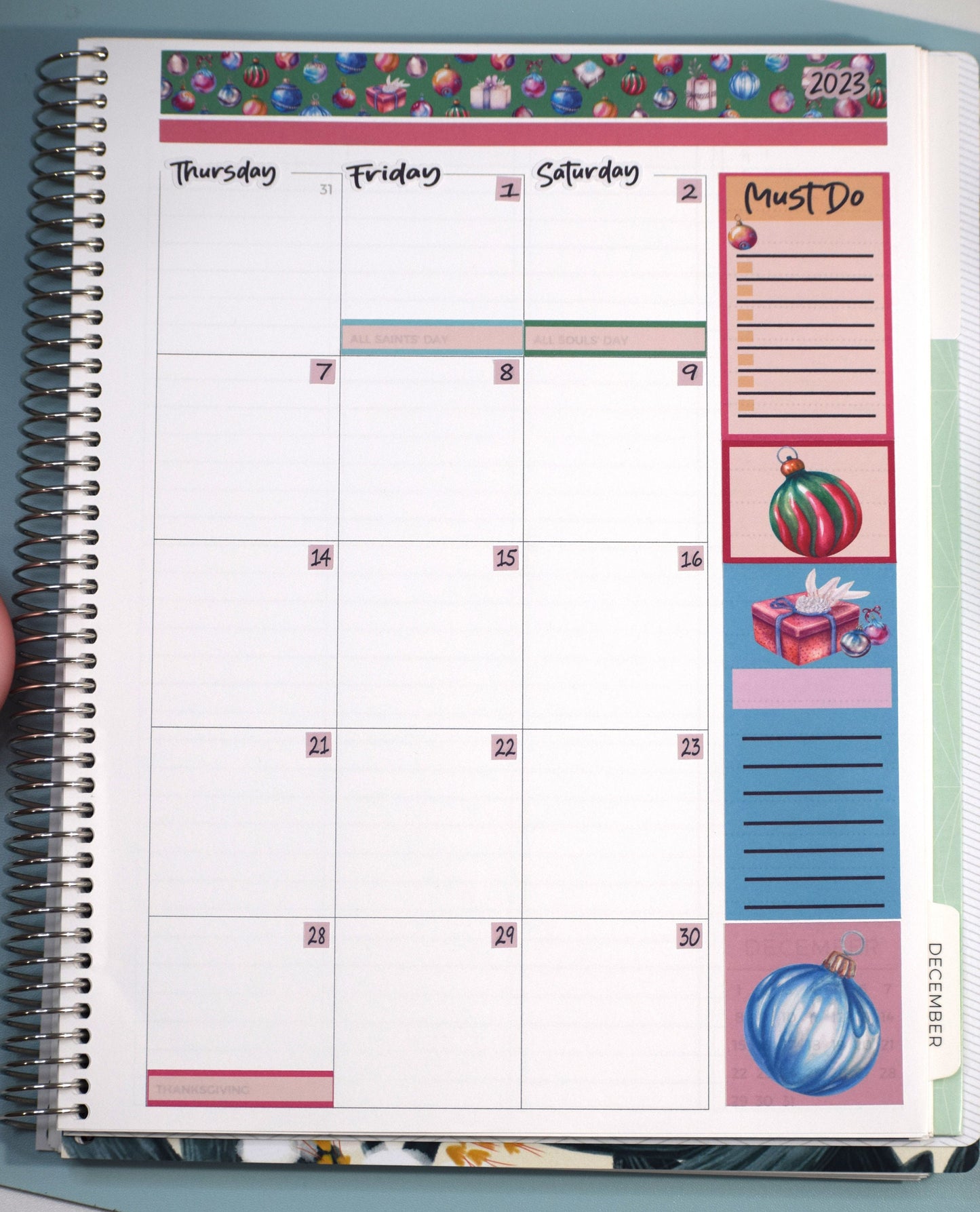 Plum Paper 8.5x11 Monthly Header Sheet Planner Stickers #17, Baubles Baubles Baubles