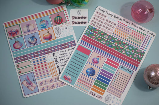 Plum Paper 7x9 ME Weekly Planner Sticker Kit #17, Bauble Baubles Baubles