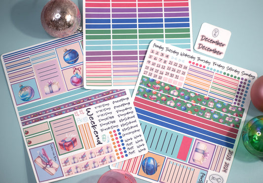 Plum Paper 7x9 MAE Weekly Planner Sticker Kit #17, Baubles Baubles Baubles