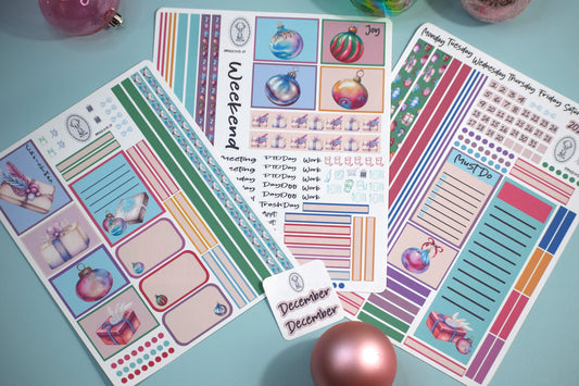 Plum Paper 8.5x11 ME, Weekly Planner Sticker Kit #17, Baubles Baubles Baubles