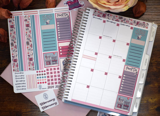 Plum Paper A5 Monthly Header Sheet Planner Stickers #19, Traveling Love Letter