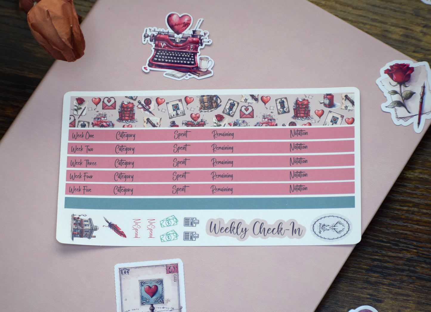 Budget Sticker Kit, Traveling Love Letter