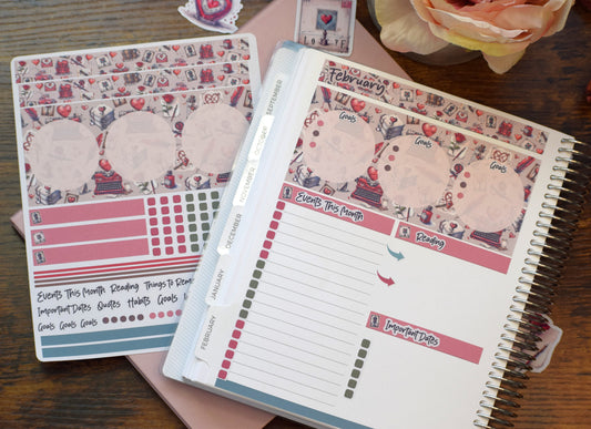 Plum Paper 7x9 Monthly Dashboard Planner Stickers #19, Traveling Love Letter