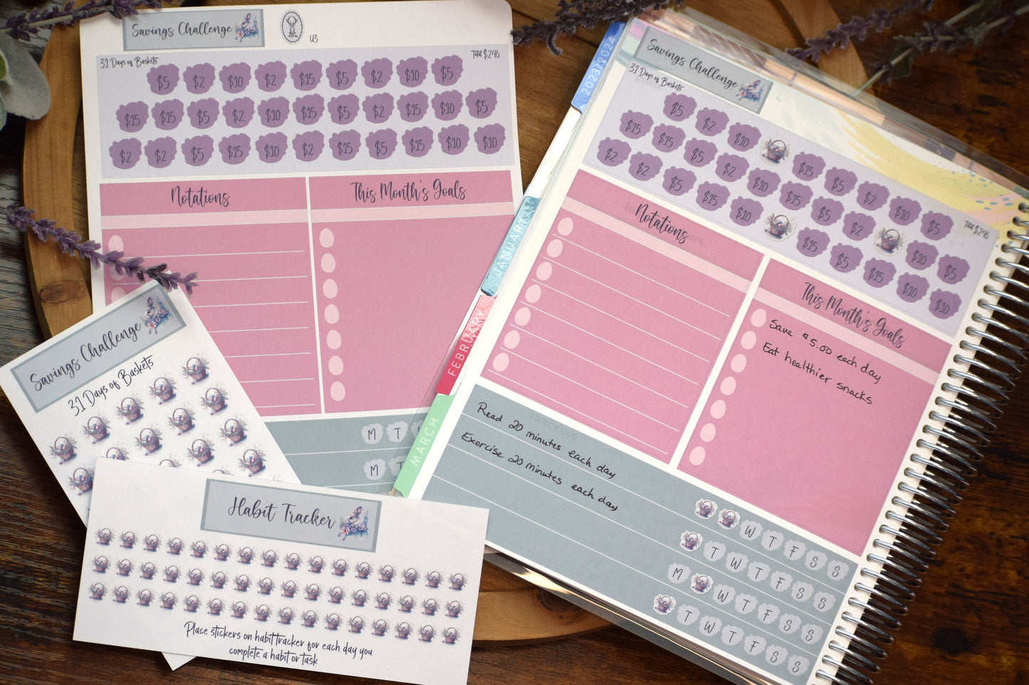 Budget Kit Add-On for the Erin Condren 7x9 and 8.5x11  Monthly Planners, Easter #3