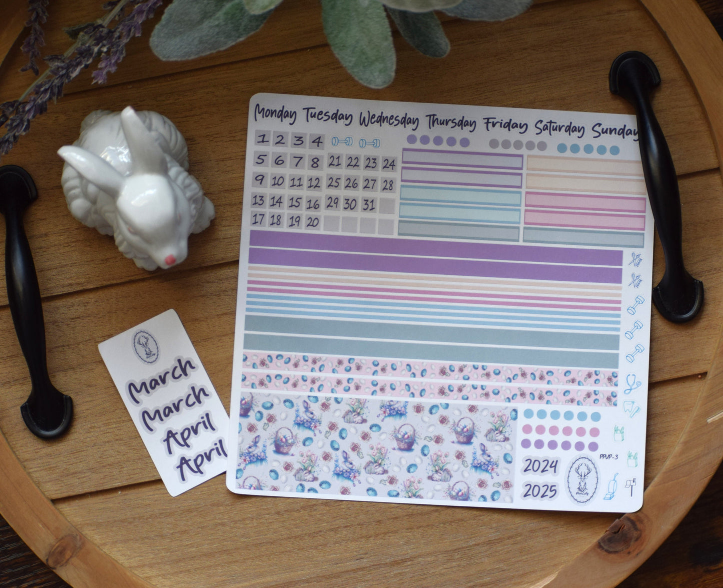 Plum Paper 7x9 Vertical Priorities Weekly Planner Sticker Kit #3, Easter