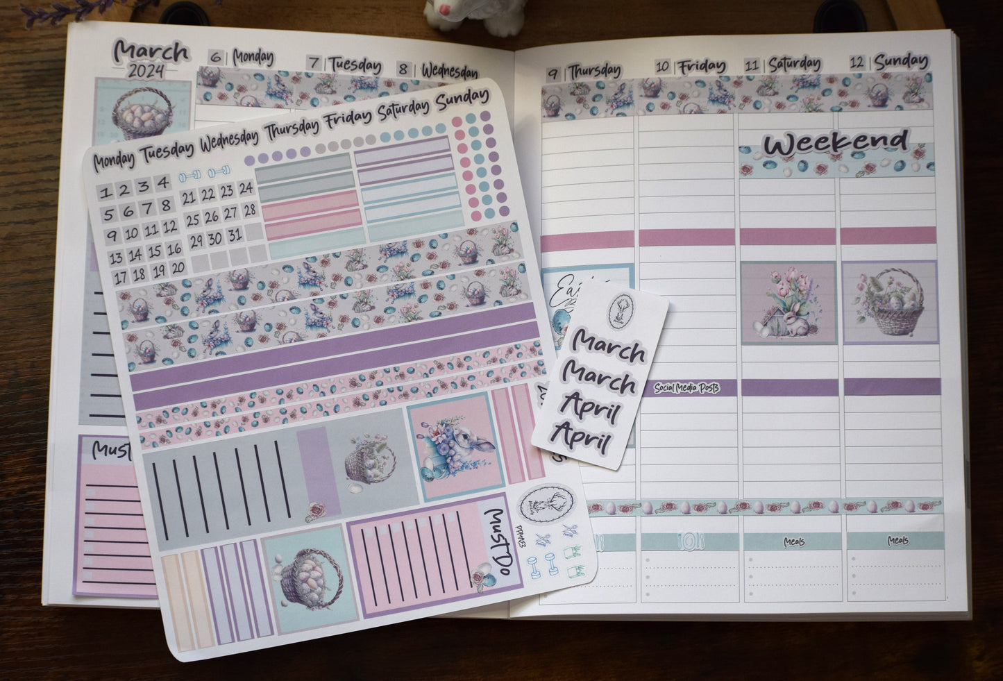 Plum Paper 7x9 MAE Weekly Planner Sticker Kit #3, Easter