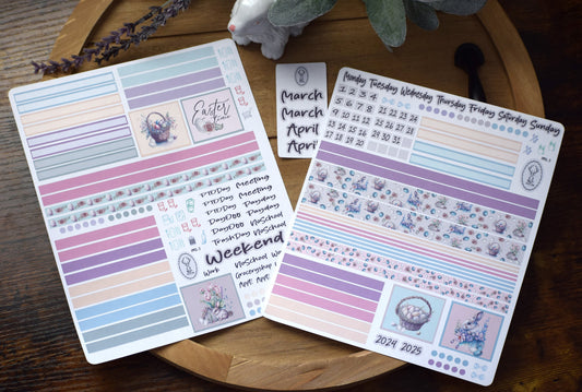 Plum Paper 7x9 Quad Lined and Blank Weekly Planner Sticker Kit #3, Easter