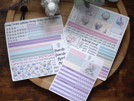 Plum Paper 7x9 Vertical Priorities Weekly Planner Sticker Kit #3, Easter