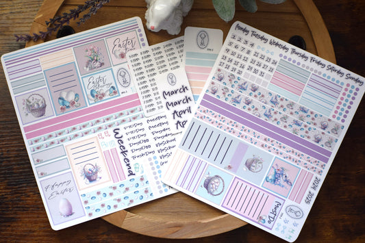 Plum Paper 7x9 Hourly Weekly Planner Sticker Kit #3, Easter