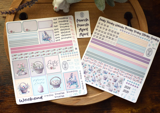 Plum Paper 7x9 Two Sided Days Weekly Planner Sticker Kit #3, Easter