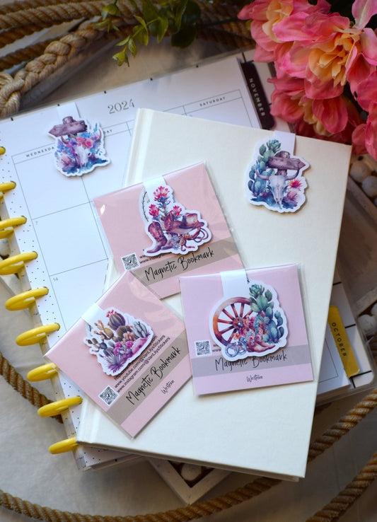 Magnetic Bookmarks, Blush Western