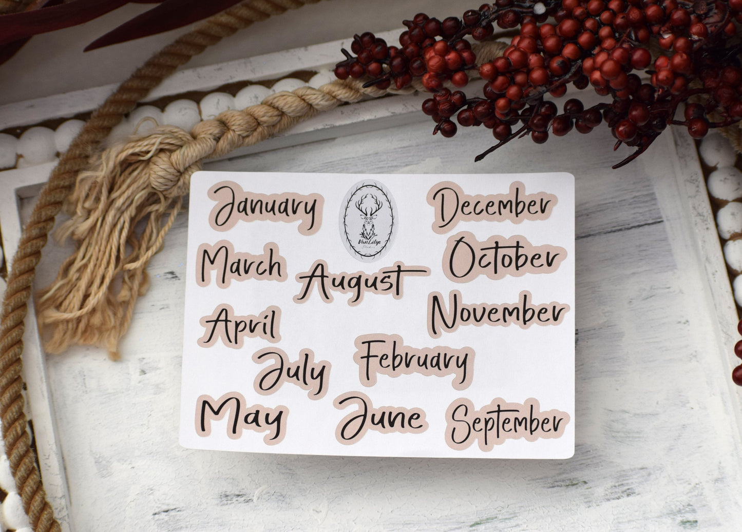 Monthly Header Planner Sticker Sheet for Erin Condren| TBM Live Rich Planners Western Christmas