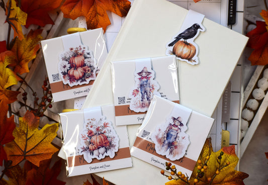 Magnetic Bookmarks, Pumpkins and Crows