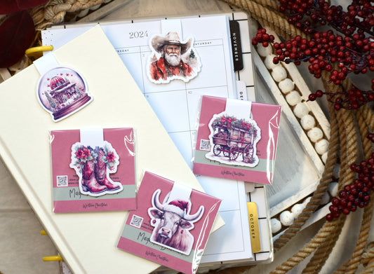 Magnetic Bookmarks, Western Rustic Christmas