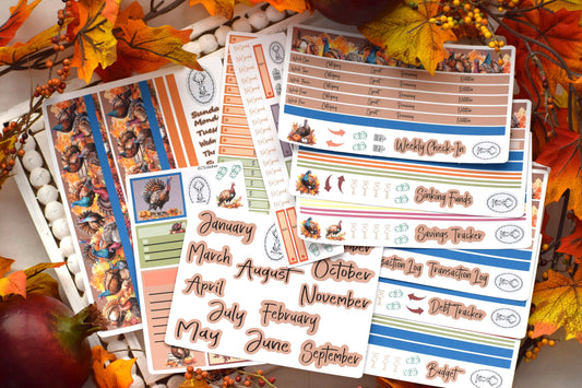 Budget Sticker Kit, Turkeys!