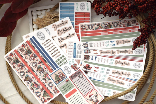 Budget Sticker Kit, Western Christmas