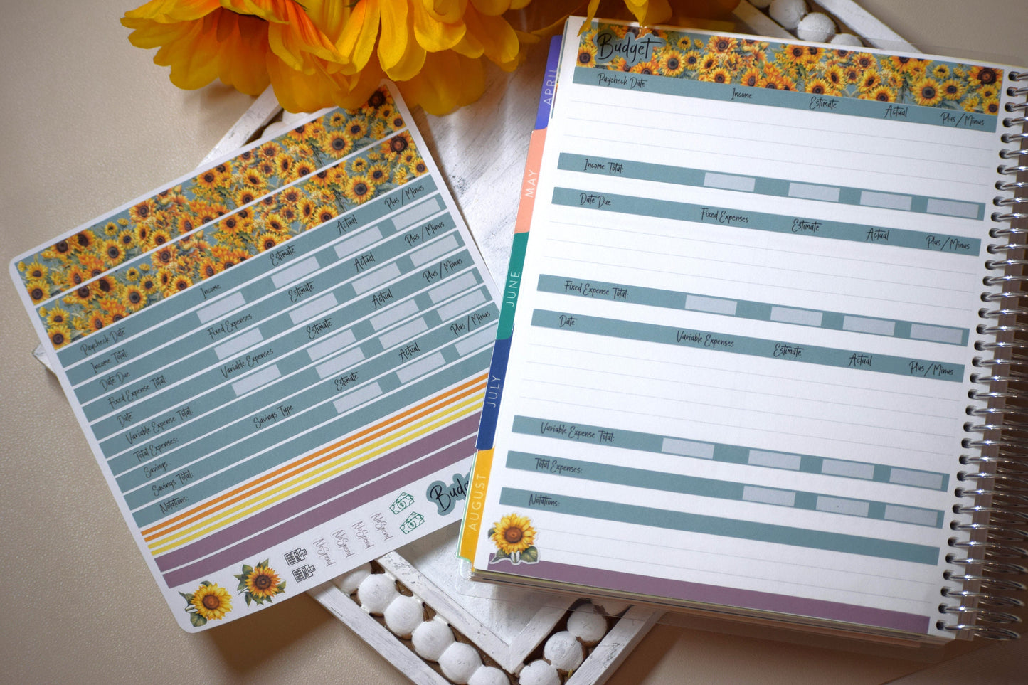 Budget Sticker Kit, Sunflowers
