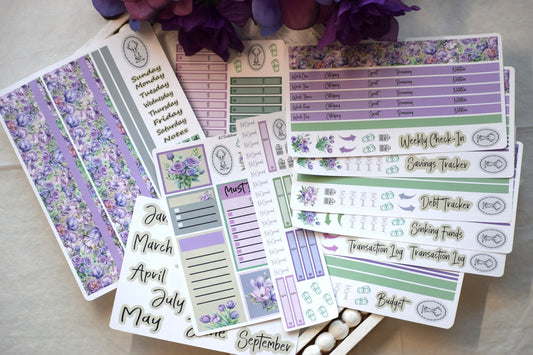 Budget Sticker Kit, Purple Blooms